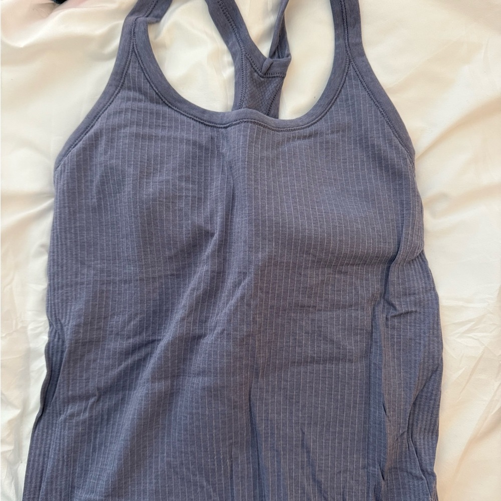 lululemon athletica Striped Blue Tank Top